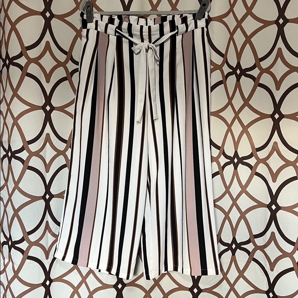 Chic Striped Drawstring Pants